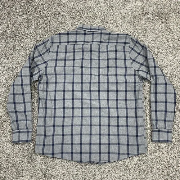 UNTUCKit Gray Plaid Stripe Flannel Long Sleeve Button Up Shirt Mens Size 2XL - Picture 3 of 4
